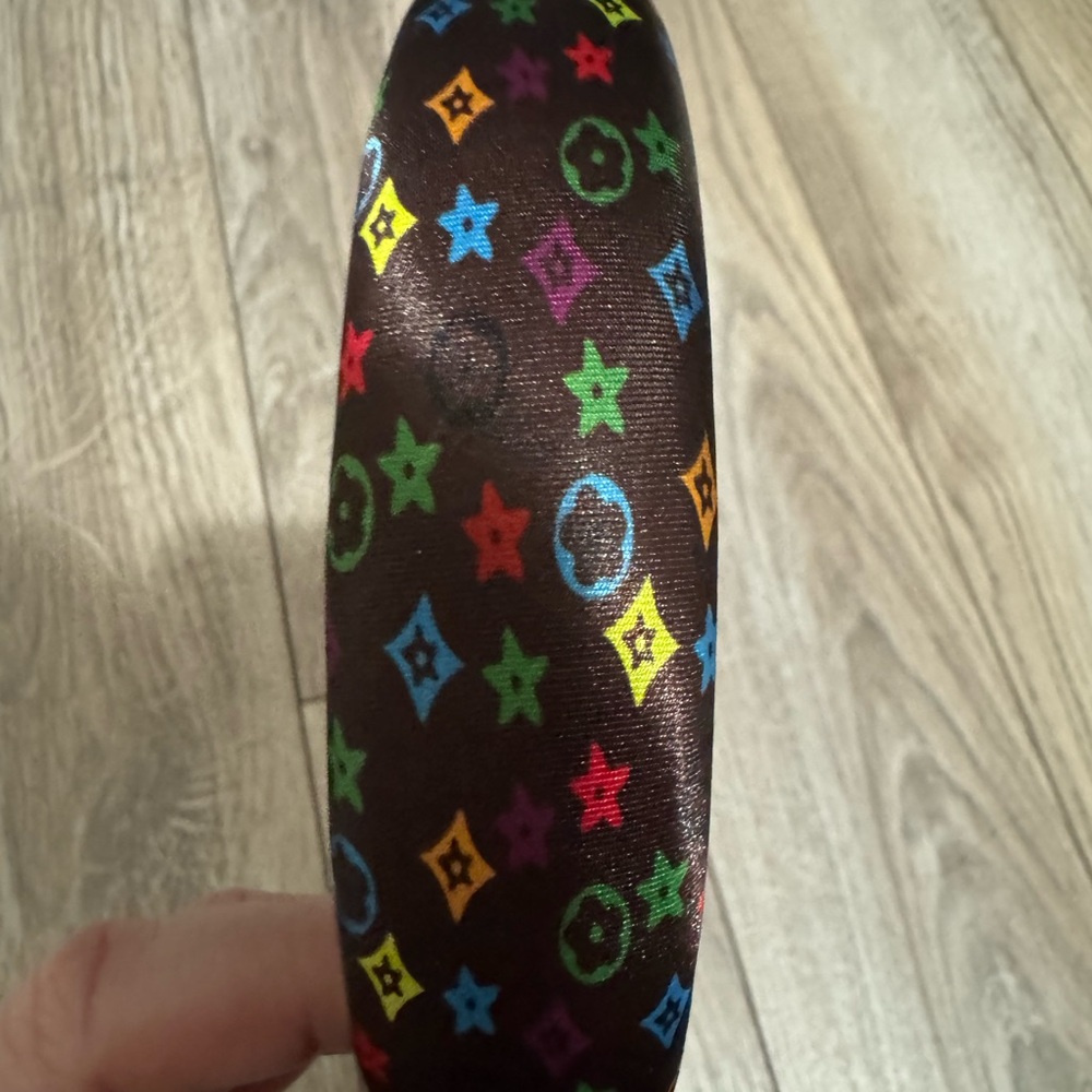 Multicolor Monogram Style Padded Fashion Headband - Picture 2 of 5